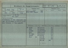 DB - Original-Werkkarten der (Tender-)Dampflok 91 1773