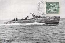 Deutsches Schnellboot Werbung für Tarnfarbe gel.1940