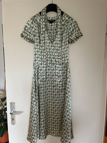 Zara kleid creme grün - kleid,,