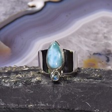 Larimar Ring, 925er Silber