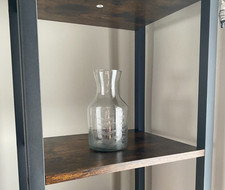 Glas geätzte Stielvase