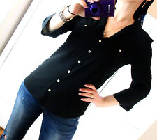 H&M Damen Bluse Shirt Boho Tunika Büro Chiffonbluse Blogger Boho Gr 34