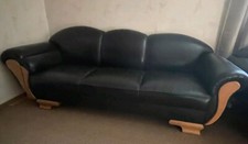 ledersofa 3 sitzer schwarz