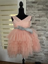 Mädchen Kleid Festlich Gr 140 ROSE Tüll Hochzeit NEU