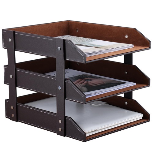 Leder briefablage 3 - leder,