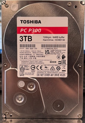 Toshiba p300 3tb - 3tb, festplatte
