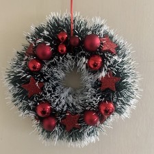 Türkranz Weihnachten Weihnachtsdeko Fensterkranz Türschmuck Deko Kranz  rot weiß