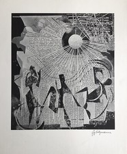 Gottfried Salzmann Offsetdruck nach Collage signiert