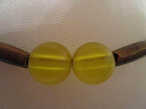 Collier halsreif braun gelb - collier,