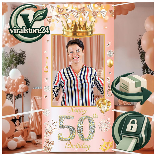 Geburtstag deko banner - 50.,