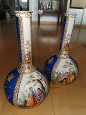 Paar Helena Wolfsohn Vasen ca. 1860–1880, 31 cm, AR-Marke, Dresden, unbeschädigt