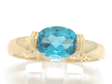 Blautopas Ring 585 Gelbgold
