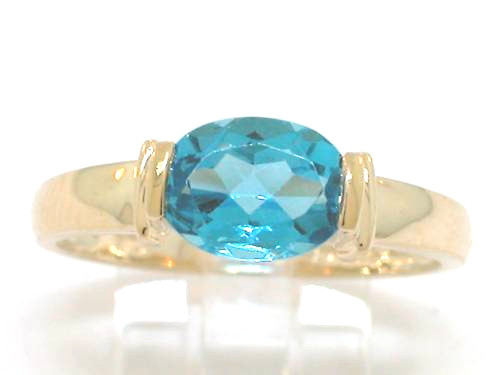 Blautopas ring 585 gelbgold - blautopas,