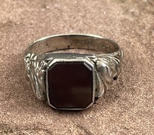 Jugendstil  Herrenring Karneol 835 Silber RG 64 (S 7105)