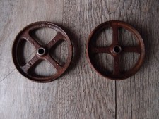 2 alte kleine Eisen Räder Spielwaren Rad antik 5,8cm