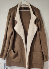 brauner Mantel, Strickjcke, Gr. L, Primark