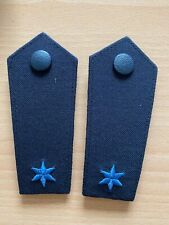 Schulterklappen/Dienstgradabzeichen Polizei/DRK mit 1 Stern blau auf blau