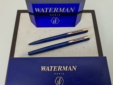 Waterman Pro Graduate Füllhalter "M" + Kugelschreiber blau-marmoriert + Etui