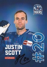 Autogrammkarte Justin Scott - Straubing Tigers - 2025/2026  Eishockey