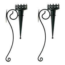 2er Metall Wandkerzenhalter Wandleuchter Kerzenleuchter Fackel für Stumpenkerzen