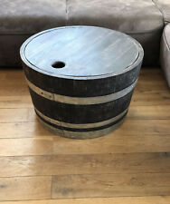Weinfass Couchtisch mit Holzdeckel Shabby Black