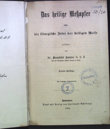 Das heilige meßopfer - heilige, oder