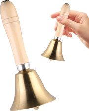 1er Klassische Handglocke Messing Holzgriff Tischglocke Schule Hotelservice
