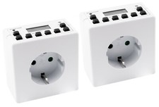 2x Digitale Zeitschaltuhr 4 Tage 230V 16A 3600W + Backup Akku IP20 Dauerbetrieb