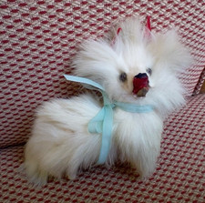 Spitz Samojeder Pommerscher weißer Perserhund, antiker Bru, Kestner Puppenzubehör