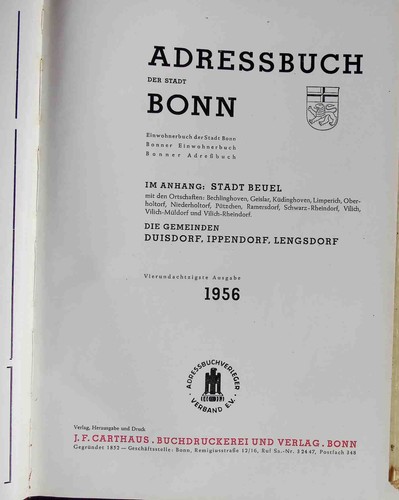 Adressbuch der stadt bonn - der,