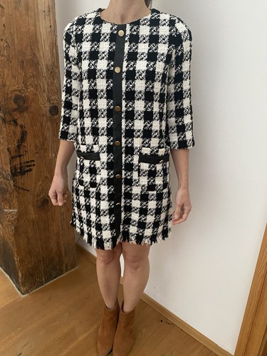 Zara boucle hahnentritt kleid - zara,