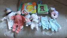 Konvolut Babyspielzeug,Babyrassel, Greifling,Beisring, Knisterbuch 9 teilig