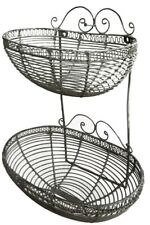 Wandregal 2er Wandkorb Drahtkorb Shabby Chic Landhaus Wandkörbchen oval 