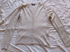 Feinstrick Jacke creme VINTAGE lässig edel Glanzgarn KURT KÖLLN Gr.S Langarm