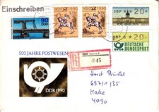 DDR MiF, VGO Letzer Tag der DDR 02.10.90 Leuna, Farbunterschied bei Nr. 3299