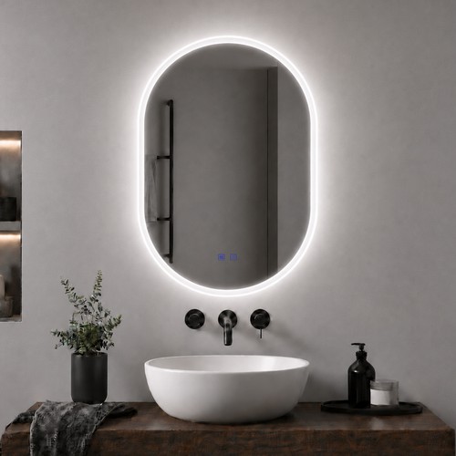 Led badspiegel oval 50x70 - badspiegel,