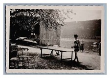 Millstatt 1956 - Bootshaus Frühling Tischtennisplatte - Altes Foto 1950er