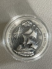 Ruanda Nautical 2020 Mayflower  1 Unze Antik Finish High Relief