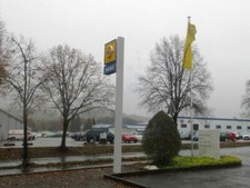 Werbemast Werbeschild Stahl-Mast 5,4m Autohaus Werkstatt Firmenschild Mastschild