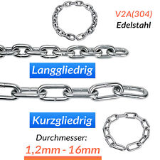 Edelstahlkette V2A 1,2-16mm