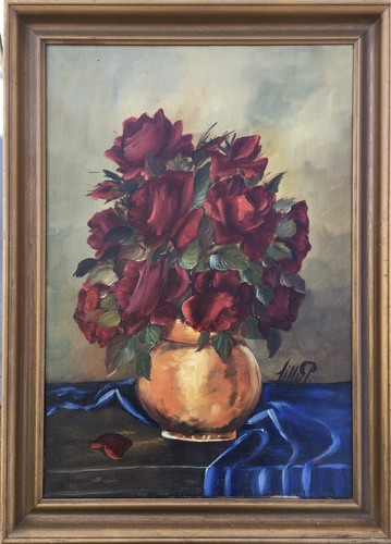 ölbild stillleben mit rosen - stillleben,