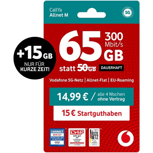 Vodafone prepaid callya 65 - prepaid, m|65