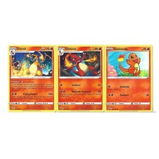 Glumanda Glutexo Glurak - 008 009 010 - Pokemon Karten - Farbenschock - DE