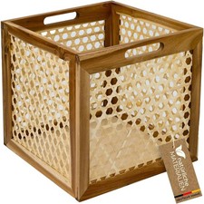 HMF Aufbewahrungskorb passend für Kallax Regale Korb aus Rattan mit Wiener 