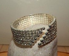 cooles breites 7 Reihen STRASS  Armband Armreif schräger Verschluß***GESCHENK