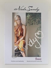 NUDE SANDY Autogramm Autograpg Signiert Signed Autogrammkarte Model