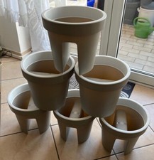 Blumenkübel Blumenkasten Blumentopf Geländertopf Beige für Balkon Ø27,5cm H25cm