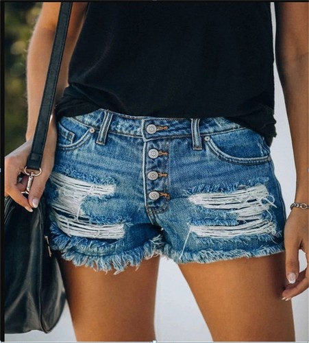 Damen destroyed ripped shorts - destroyed,