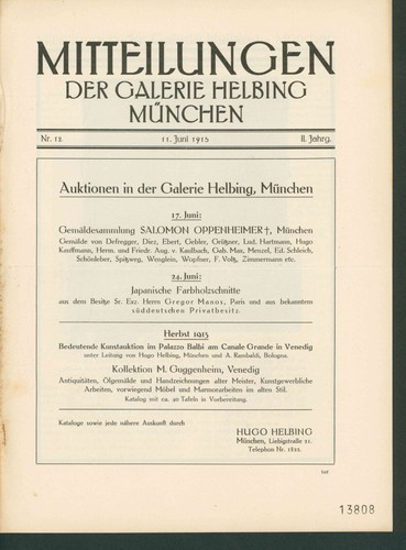 Mitteilungen der galerie - mitteilungen,