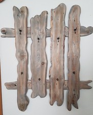 Rustikale Wand Garderobe Holz Handarbeit Unikat Vintage grau 1,20m x 1m